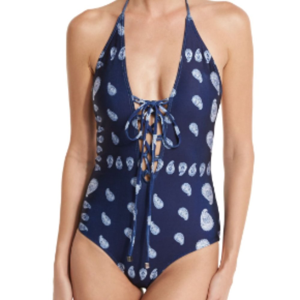 Suboo Anthropologie Paisley One Piece Paisley Bathing Suit